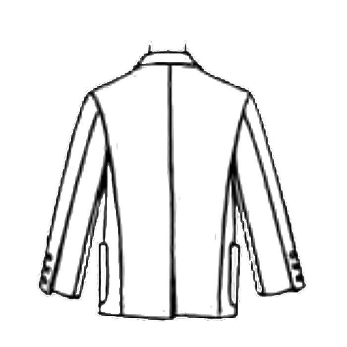 Line drawing of jacket back.
