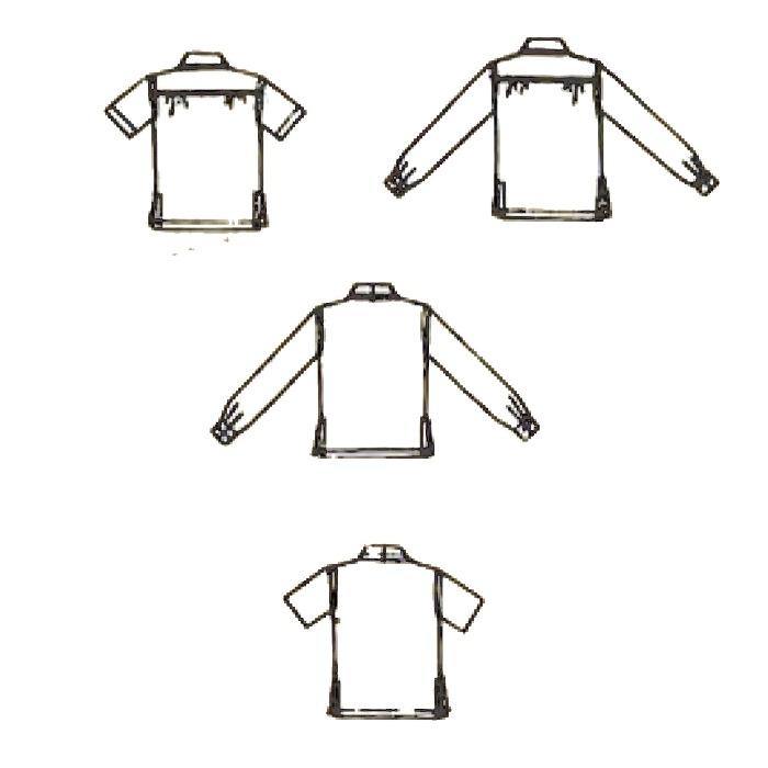 Outlines of shirts in 4 styles