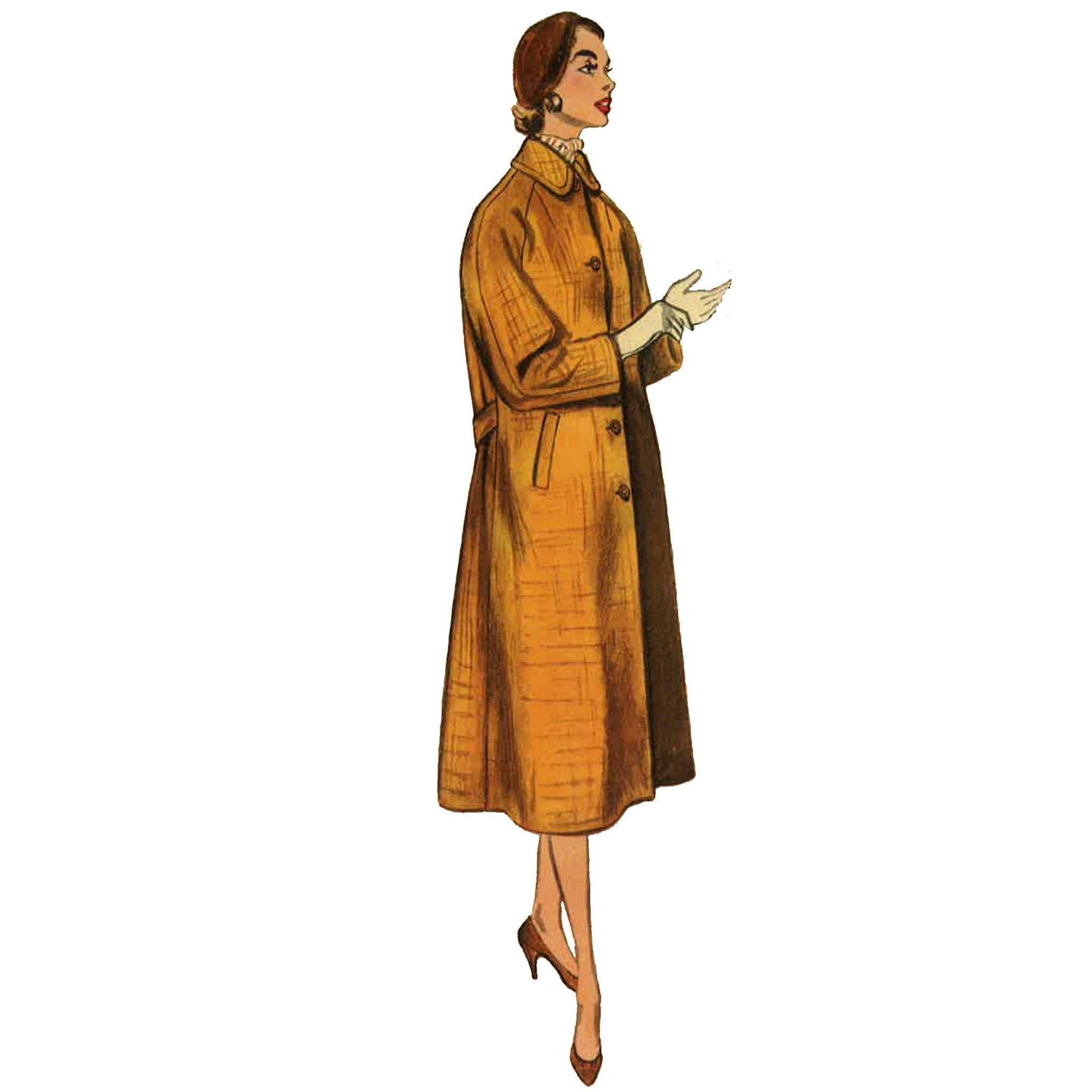 Woman wearing calf length coat