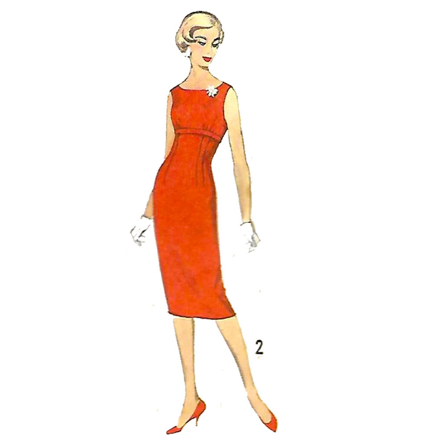 Model wearing 1950s dress, jacket and overskirt made from Simplicity 3035 pattern