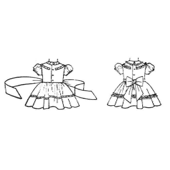 Toddlers One-Piece Dress & Coat - Outline of dress