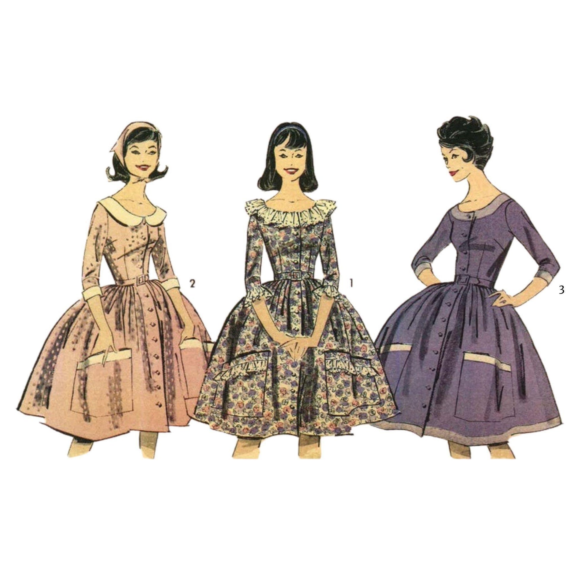 1950s Pattern, Bridgette Bardot Style Dress - Vintage Sewing Pattern Company