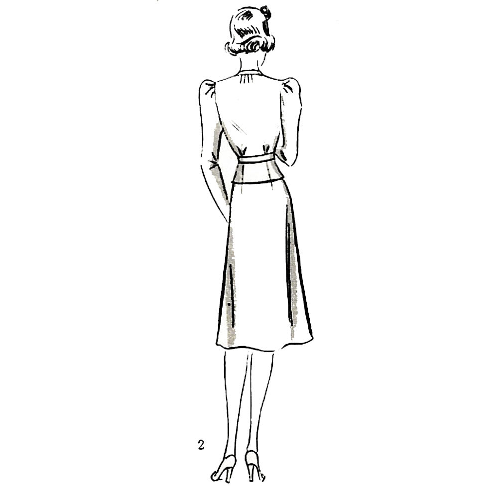 Line drawing  of back of outfit.