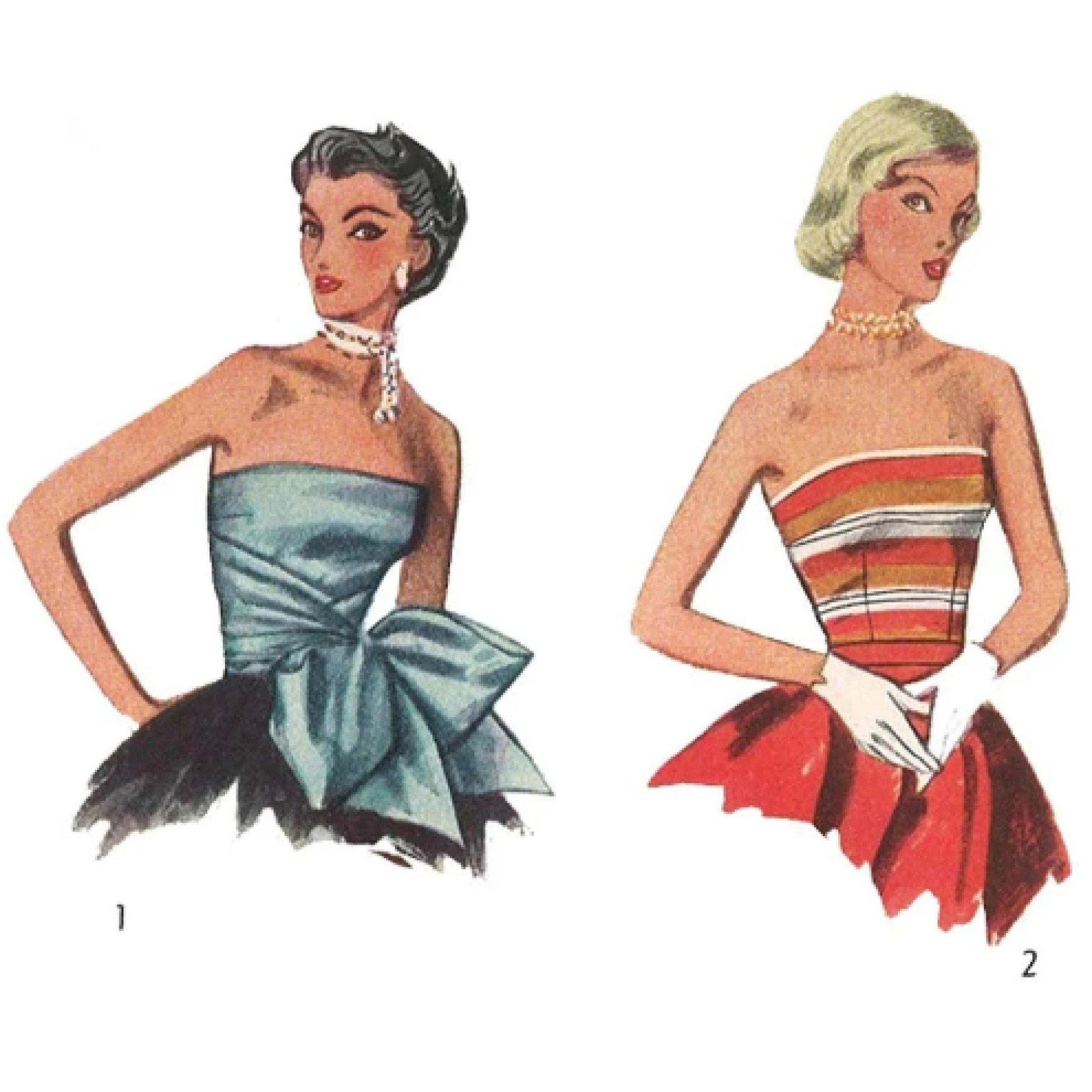 Women wearing strapless tops