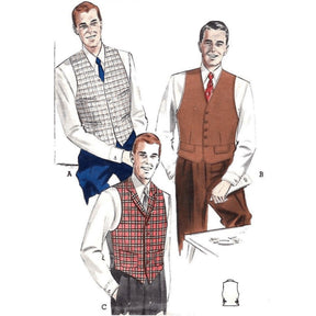 1950s Pattern, Men's Set of Waistcoats - Chest 38” (97cm) – Vintage ...