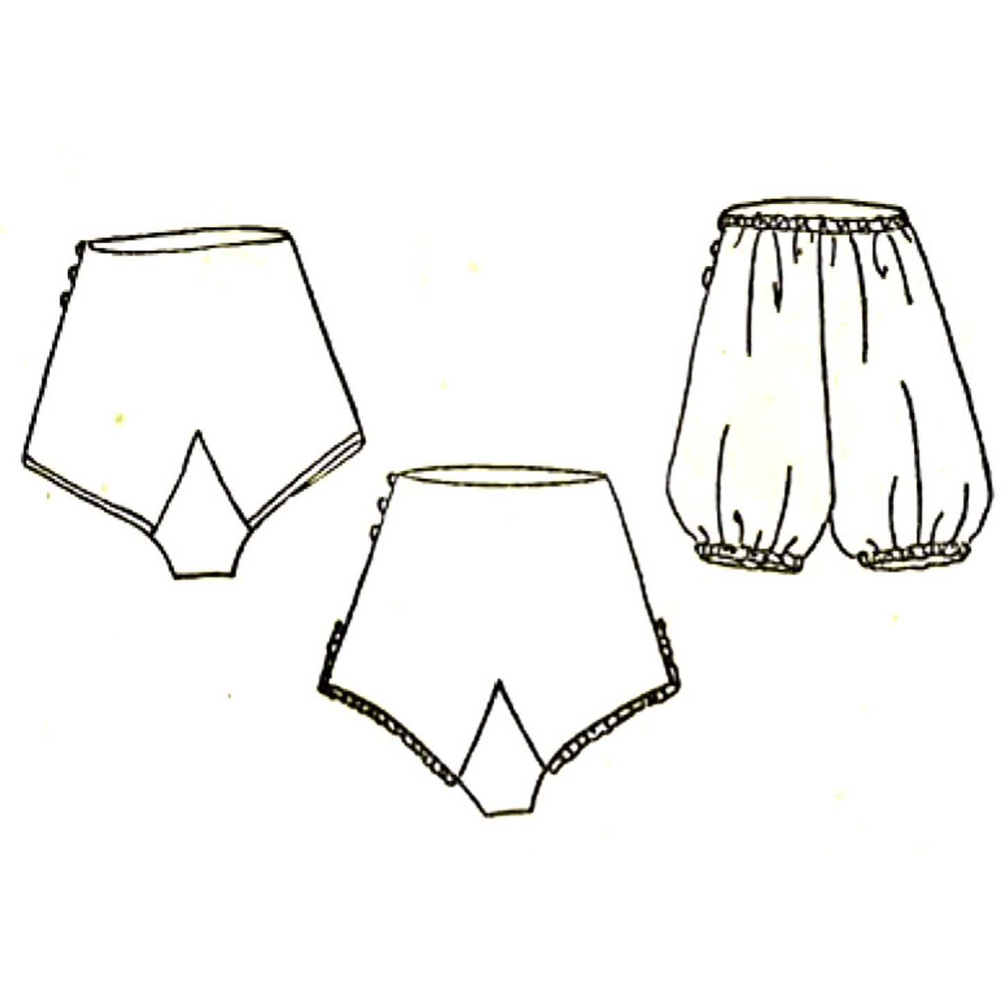1940s vintage Simplicity sewing pattern for lingerie, tap pants panties or  bloomers