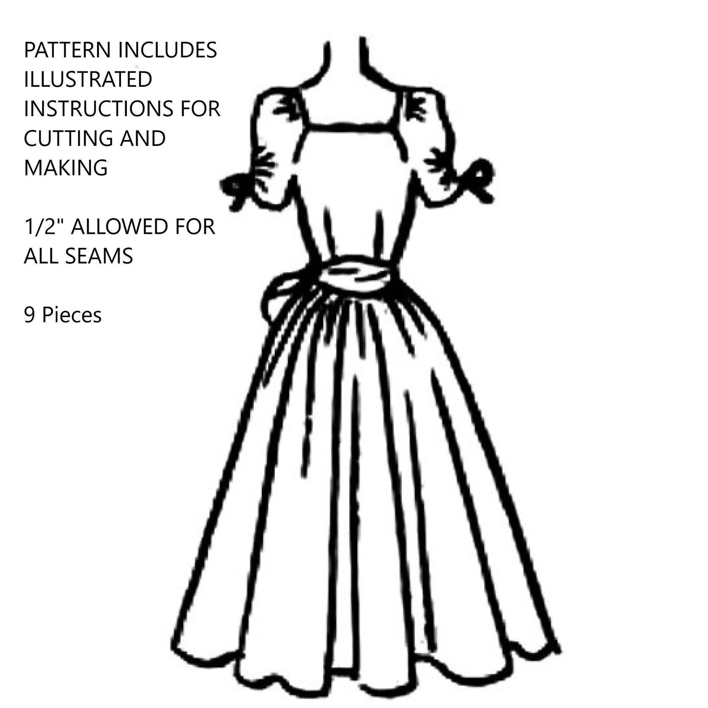1950s Pattern, Evening Dress, Cocktail, Wedding Glamour