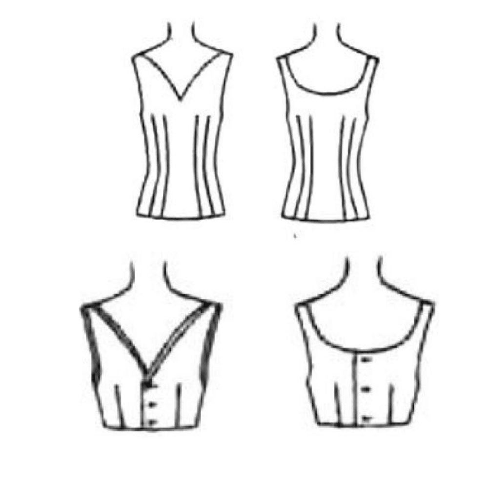 PDF - Vintage 1950s Pattern, Set of Blouse & Bra Crop Tops - Multi sizes - Instantly Print at Home - Vintage Sewing Pattern Company