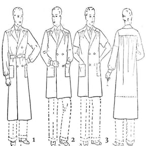 PDF - 1930s Pattern, Men's Trench Coat - Chest 36” (91.4cm) - Instantl ...