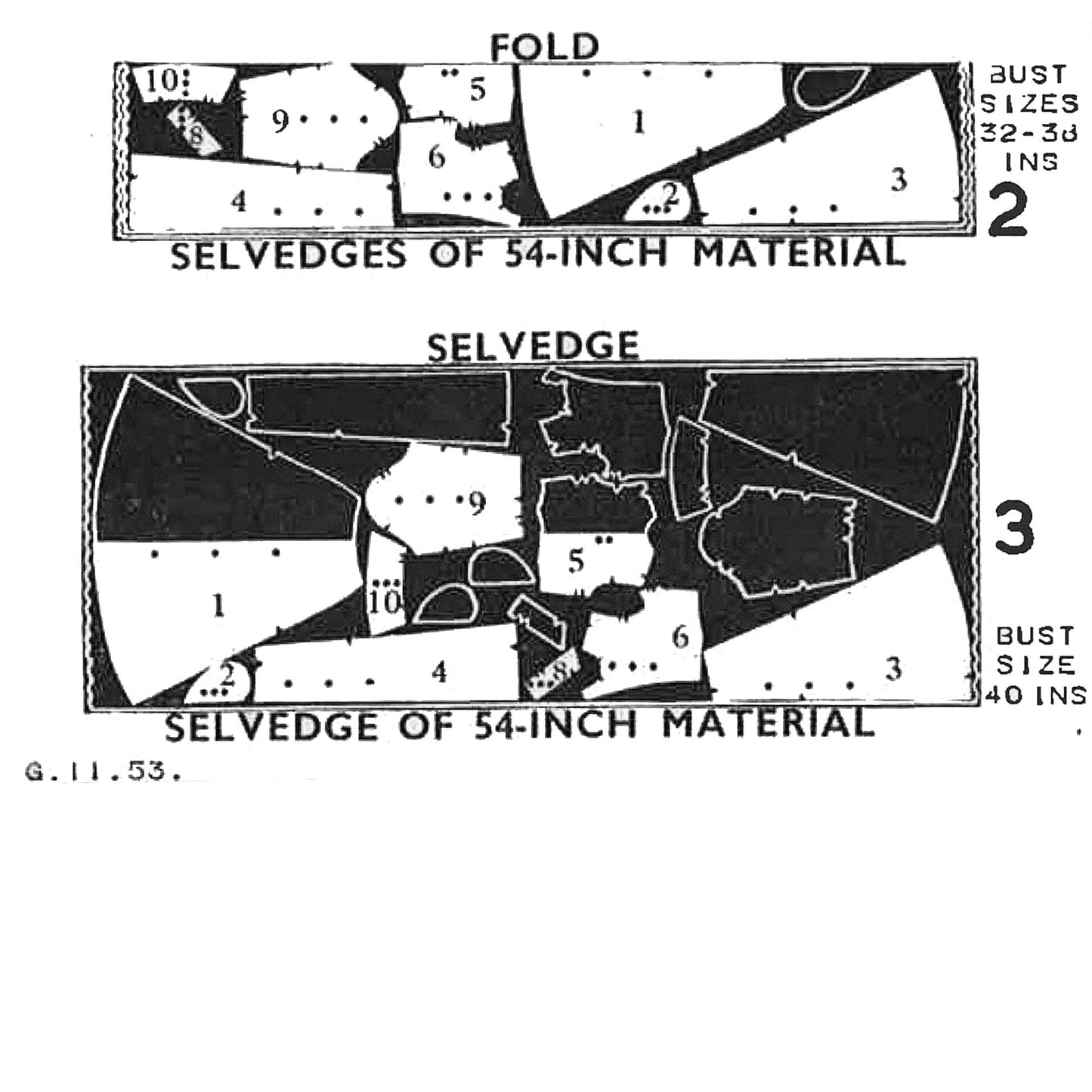 Pattern pieces for housecoat