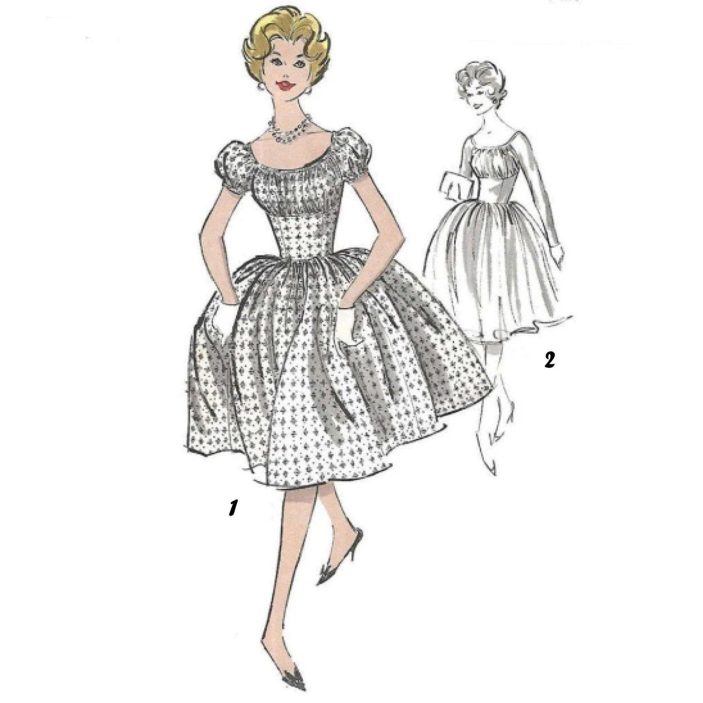 1950s Pattern, Marilyn Monroe Style 'Dixie Doll' Dirndl Dress