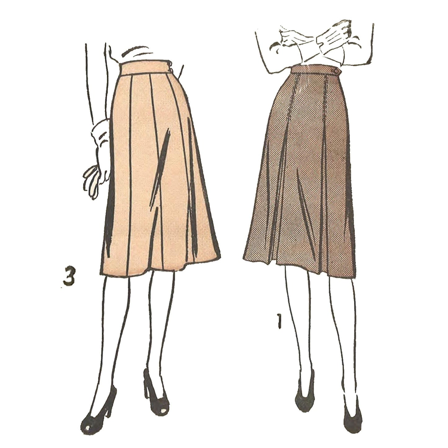 Women wearing skirts.