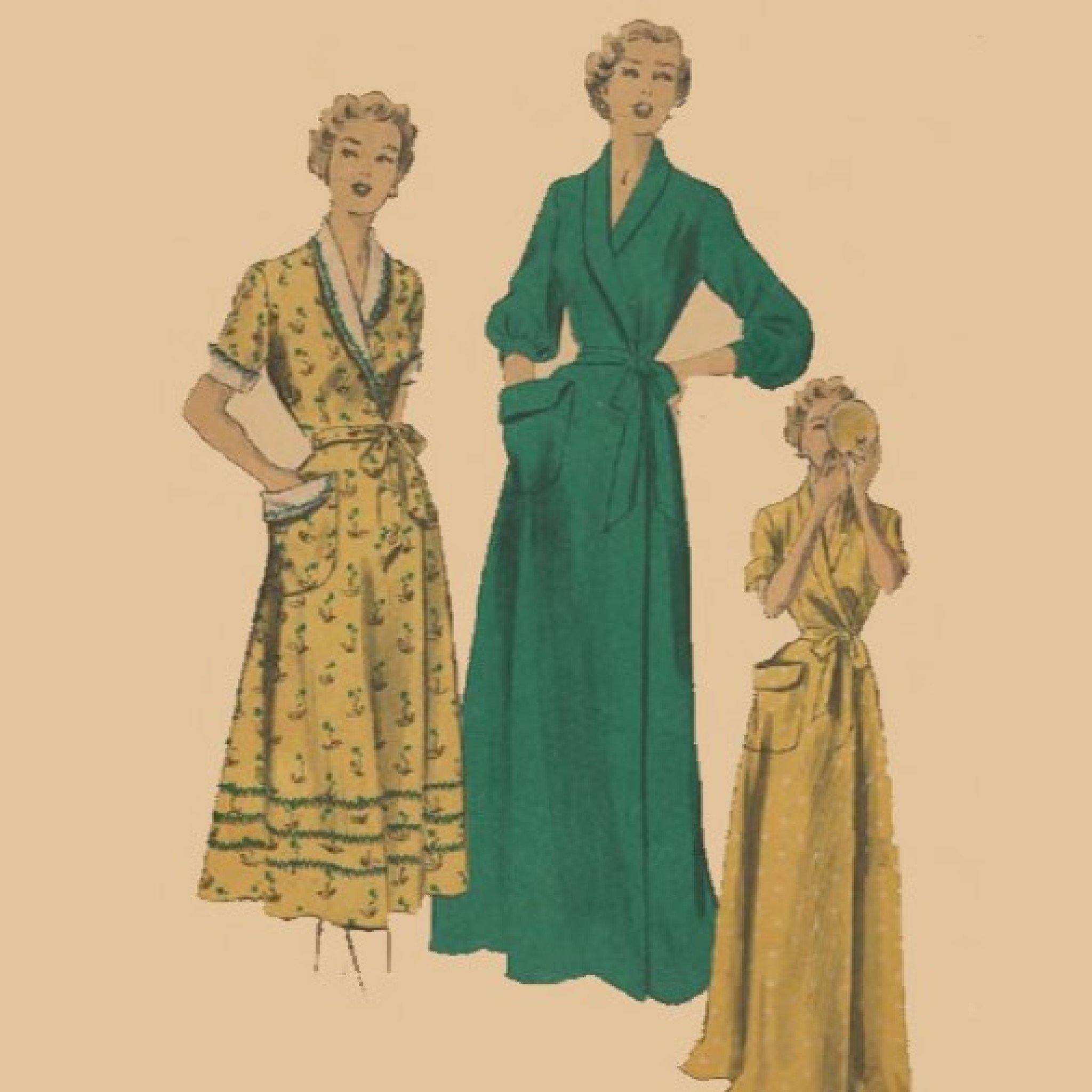 Women s Dressing Gowns House Coats Robes Vintage 1950s Sewing Pattern Vintage Sewing Pattern Company