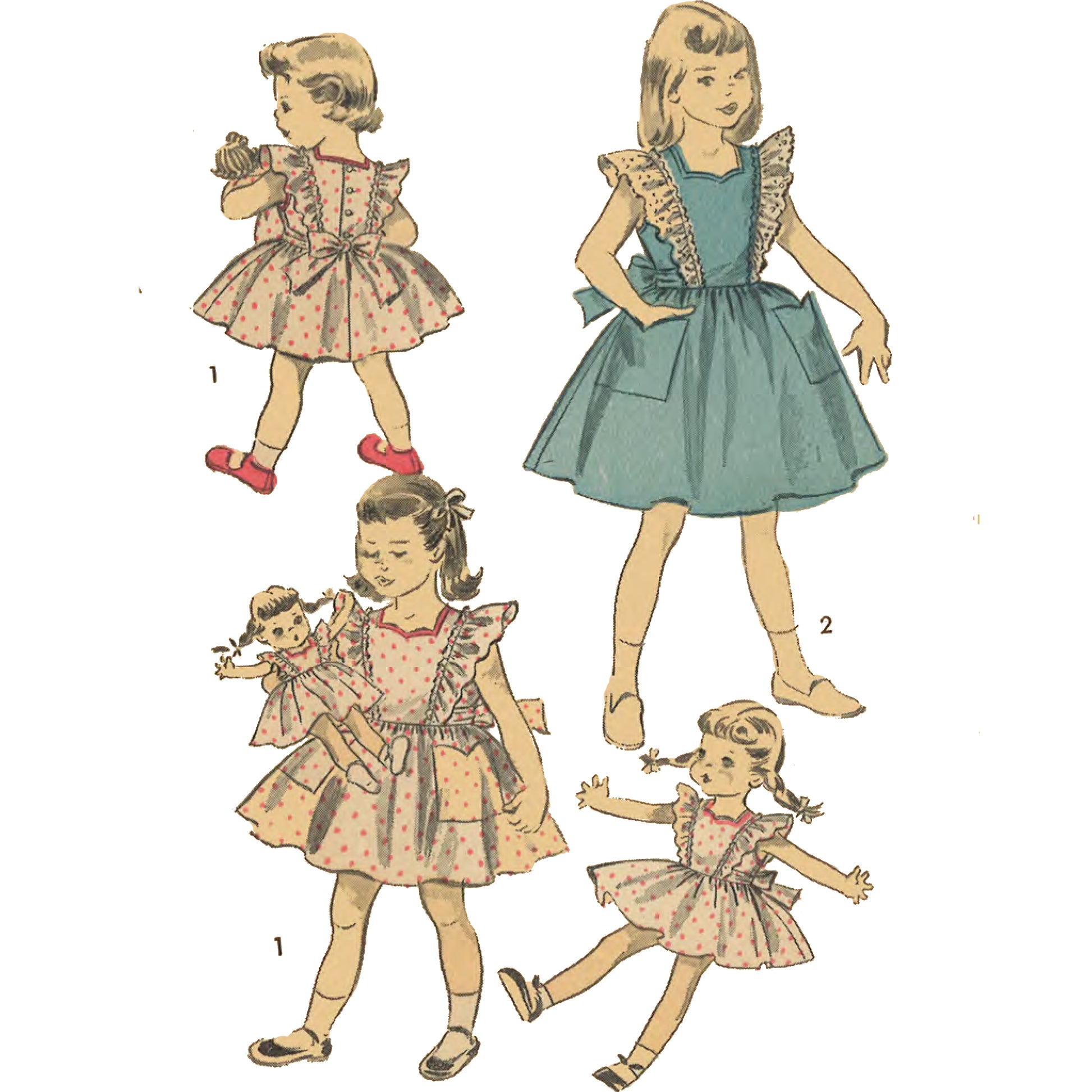 1950s Pattern, Child and Doll's Matching 'Alice in Wonderland' Dress Vintage Sewing Pattern Company 1950s Pattern, Child and Doll's Matching 'Alice in Wonderland' Dress Vintage Sewing Pattern Company