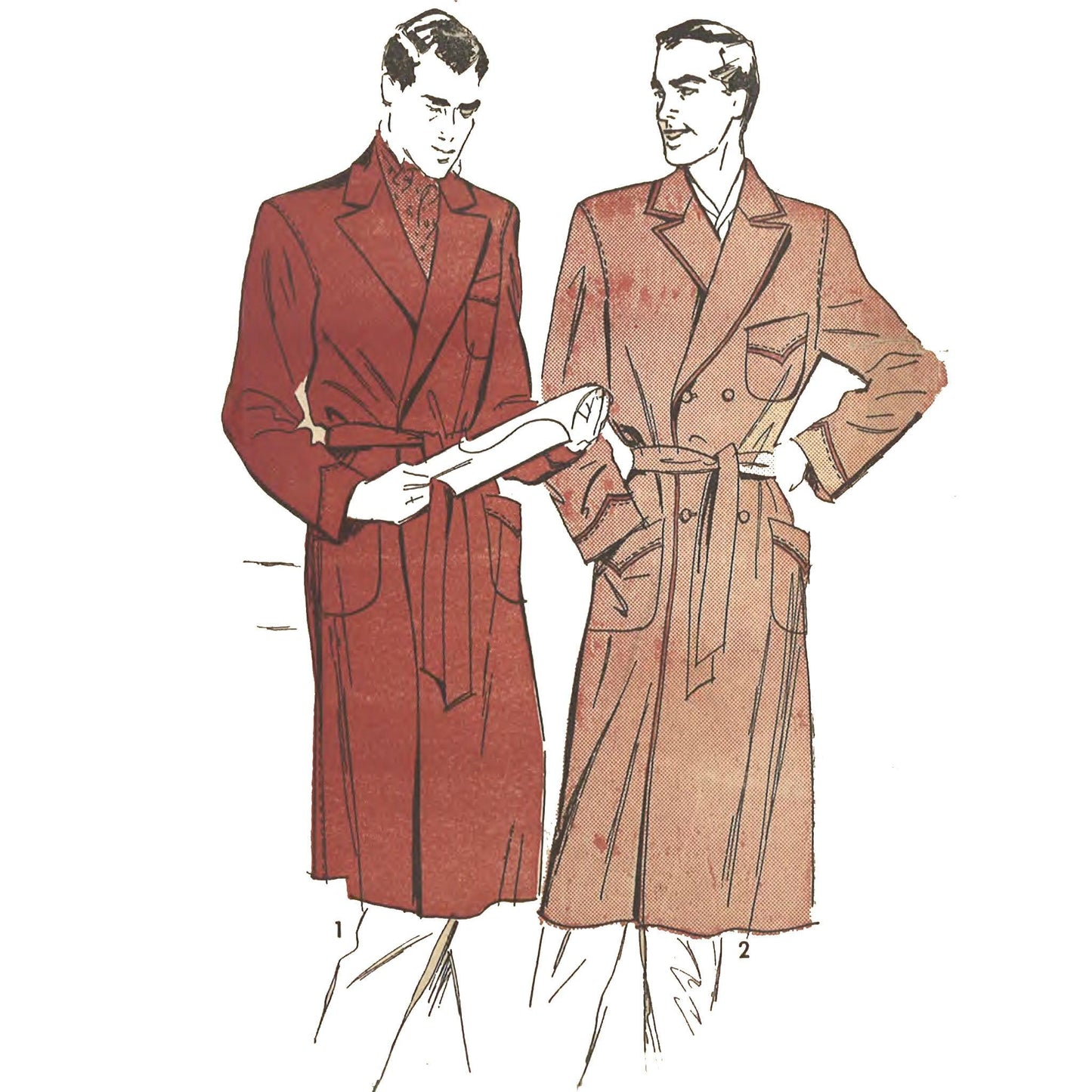 Two men wearing dressing gowns