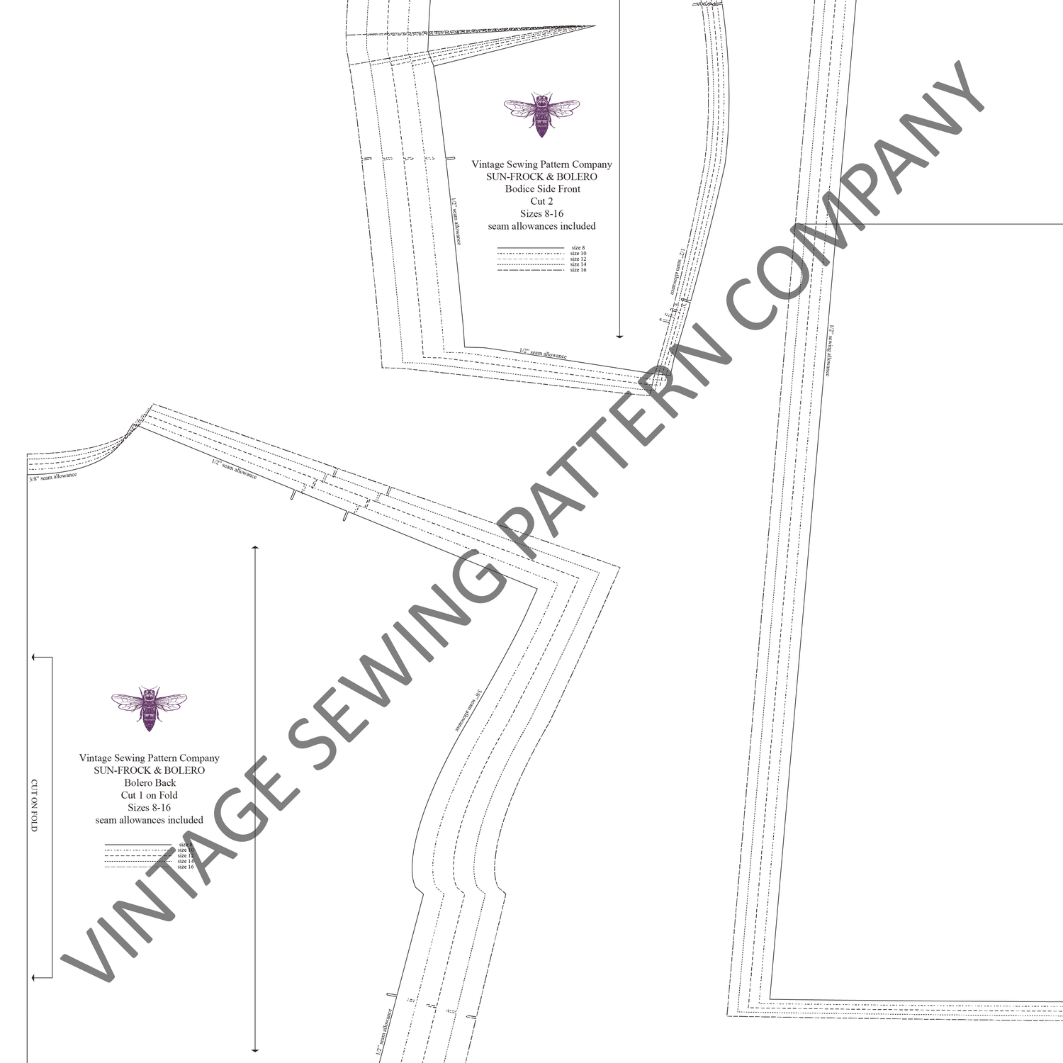 Image showing an example of how the sewing pattern will look.