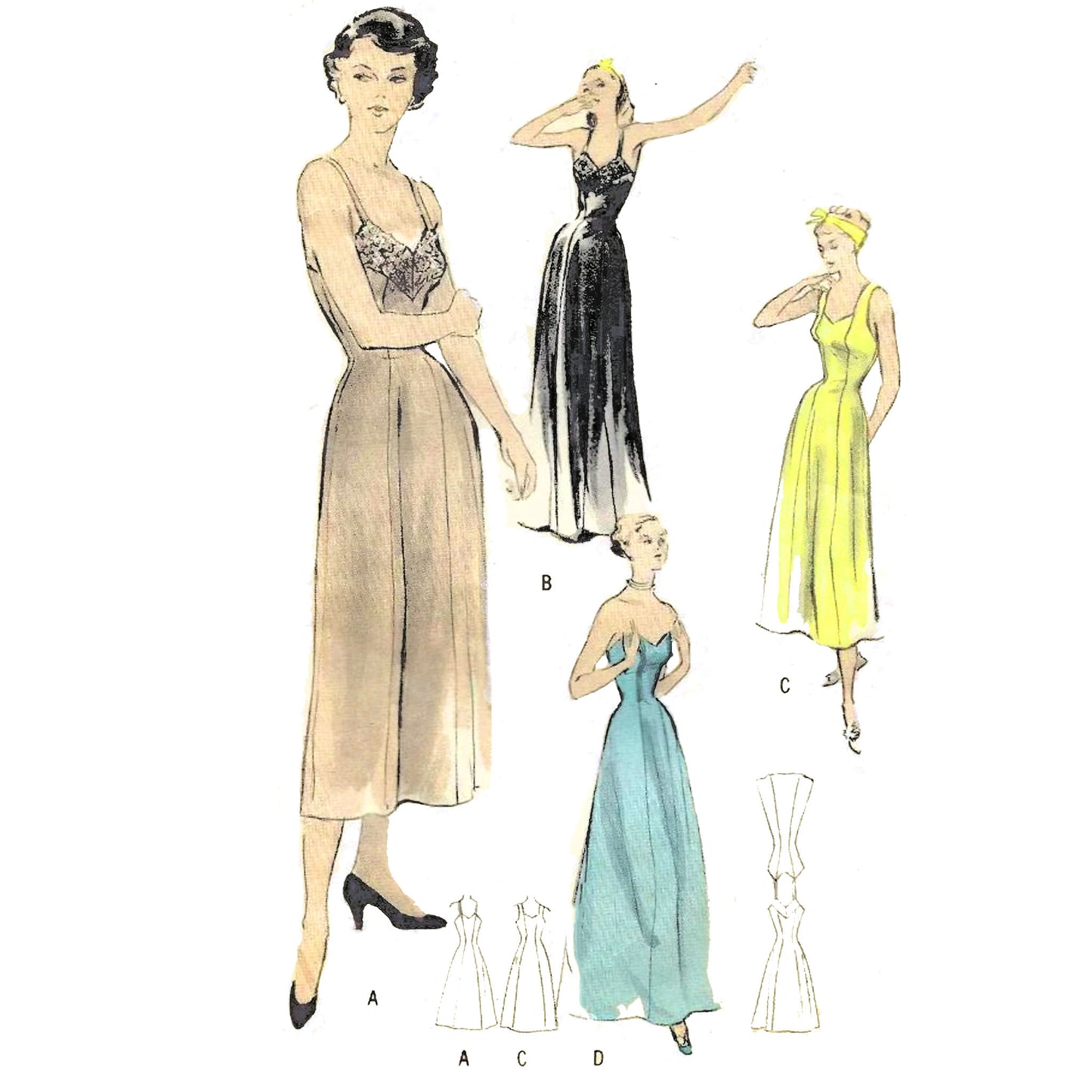 1940s Pattern, Evening & Day Length Slip Dress - Bust 36" (91.4cm) Vintage Sewing Pattern Company 1940s Pattern, Evening & Day Length Slip Dress - Bust 36" (91.4cm) Vintage Sewing Pattern Company
