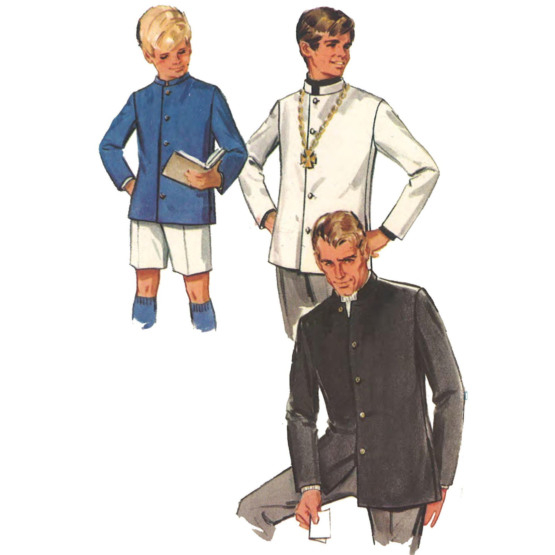 Men’s Nehru Jacket, The Beatles, Vintage 1960s Sewing Pattern
