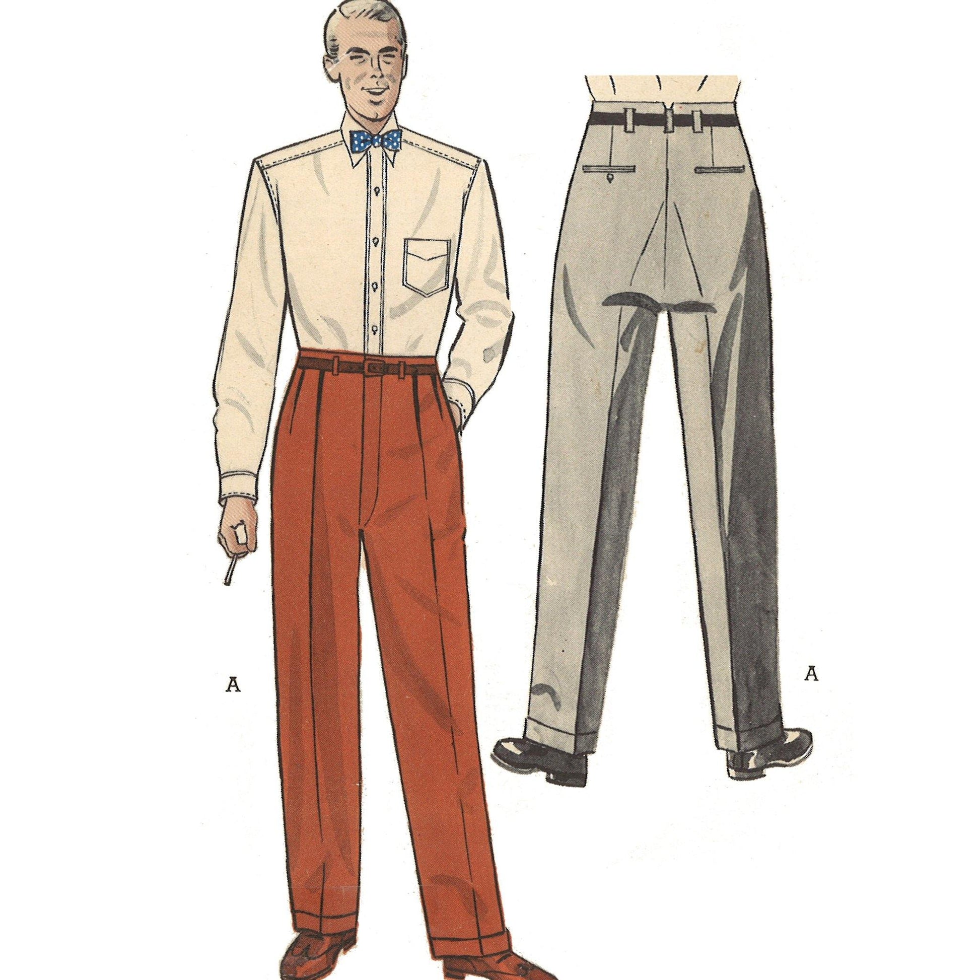 1950s Pattern, Men's Tailored Fred Astaire Slacks - Vintage Sewing Pattern Company