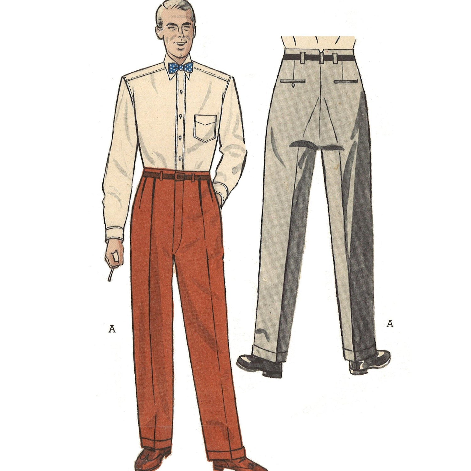 RH1401  1940s or WW2 Mens Dress Trousers sewing pattern   Reconstructing History