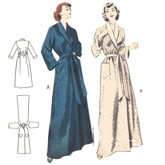 1950's Pattern, Women's House Coat, Dressing Gown PDF Download 