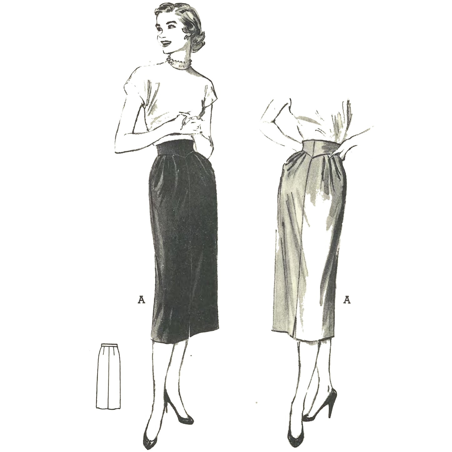 Women wearing pencil skirts