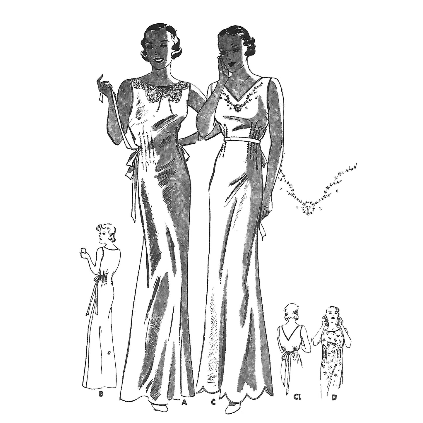 Women wearing Gatsby Nightgown
