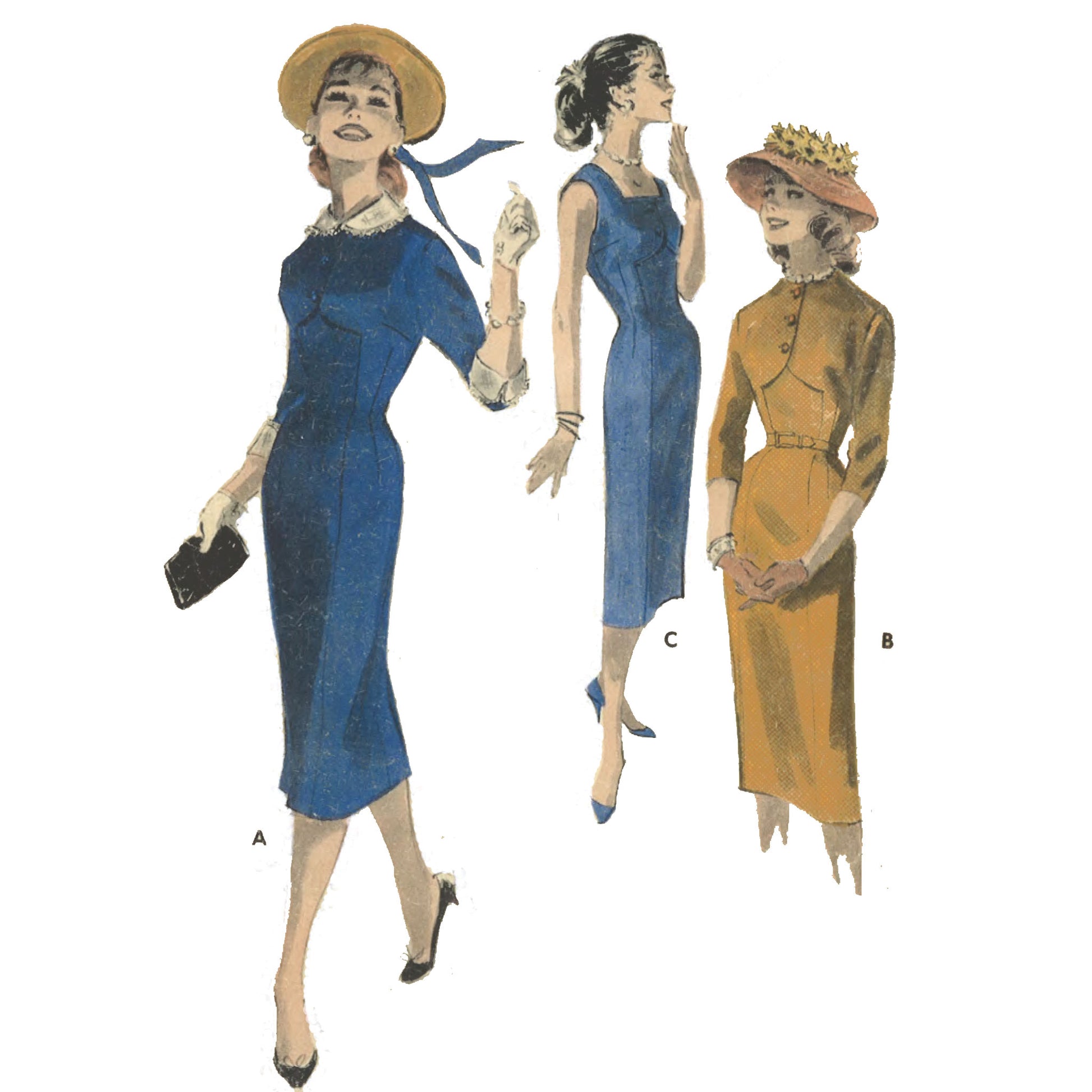 1950s Vintage Pattern, Women's Sheath Dress, Bolero Effect – Vintage Sewing Pattern Company 1950s Vintage Pattern, Women's Sheath Dress, Bolero Effect – Vintage Sewing Pattern Company