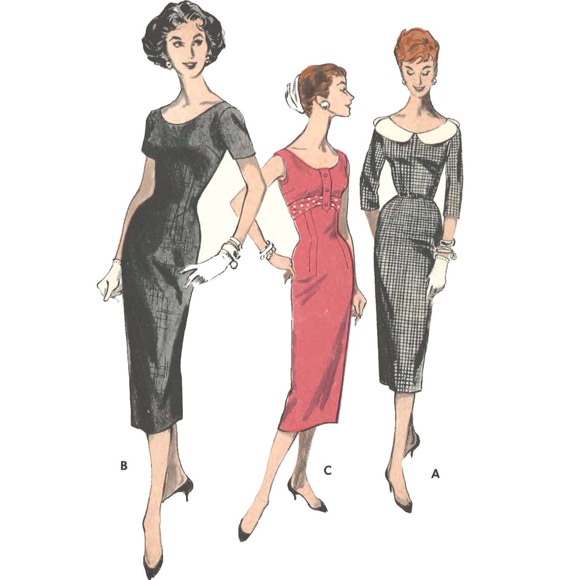 Women wearing pencil dress