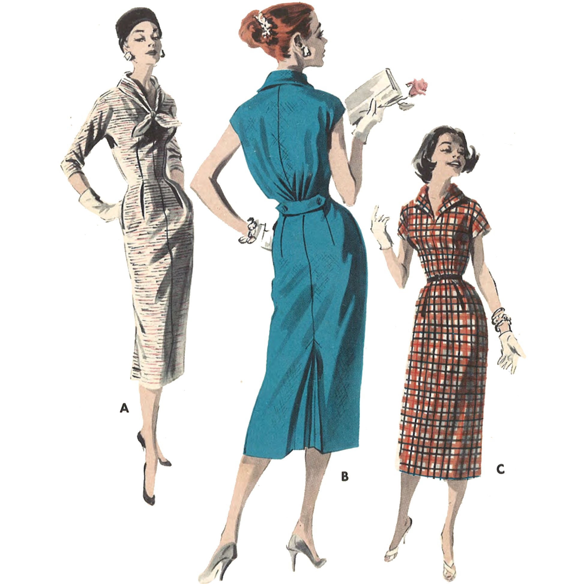 50s shirt dress pattern SEWING PATTERN Womens Clothes Clothing Dress Vintage 50s Retro 1950s Plus 10148
