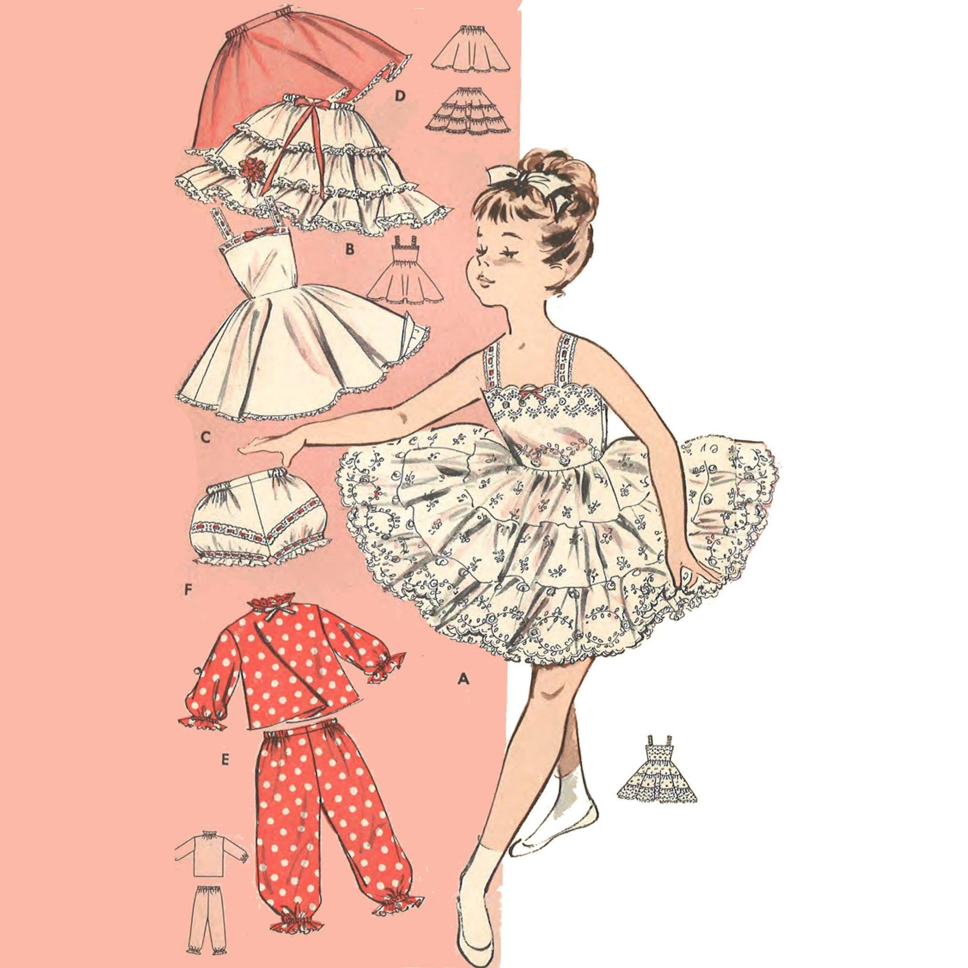 1950s Sewing Pattern: Girl's Lingerie, Frilly Petticoat, Slip & PJ's - Vintage Sewing Pattern Company 1950s Sewing Pattern: Girl's Lingerie, Frilly Petticoat, Slip & PJ's - Vintage Sewing Pattern Company