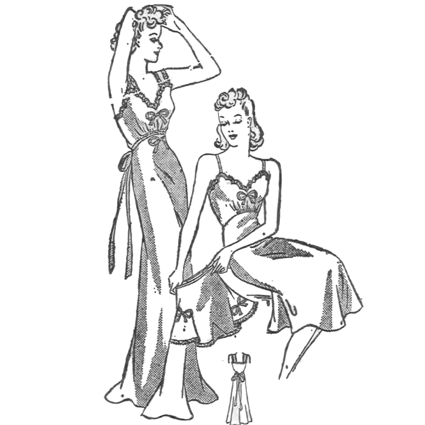 Women wearing Undies, Nightdress. Petticoat and & Slip 
