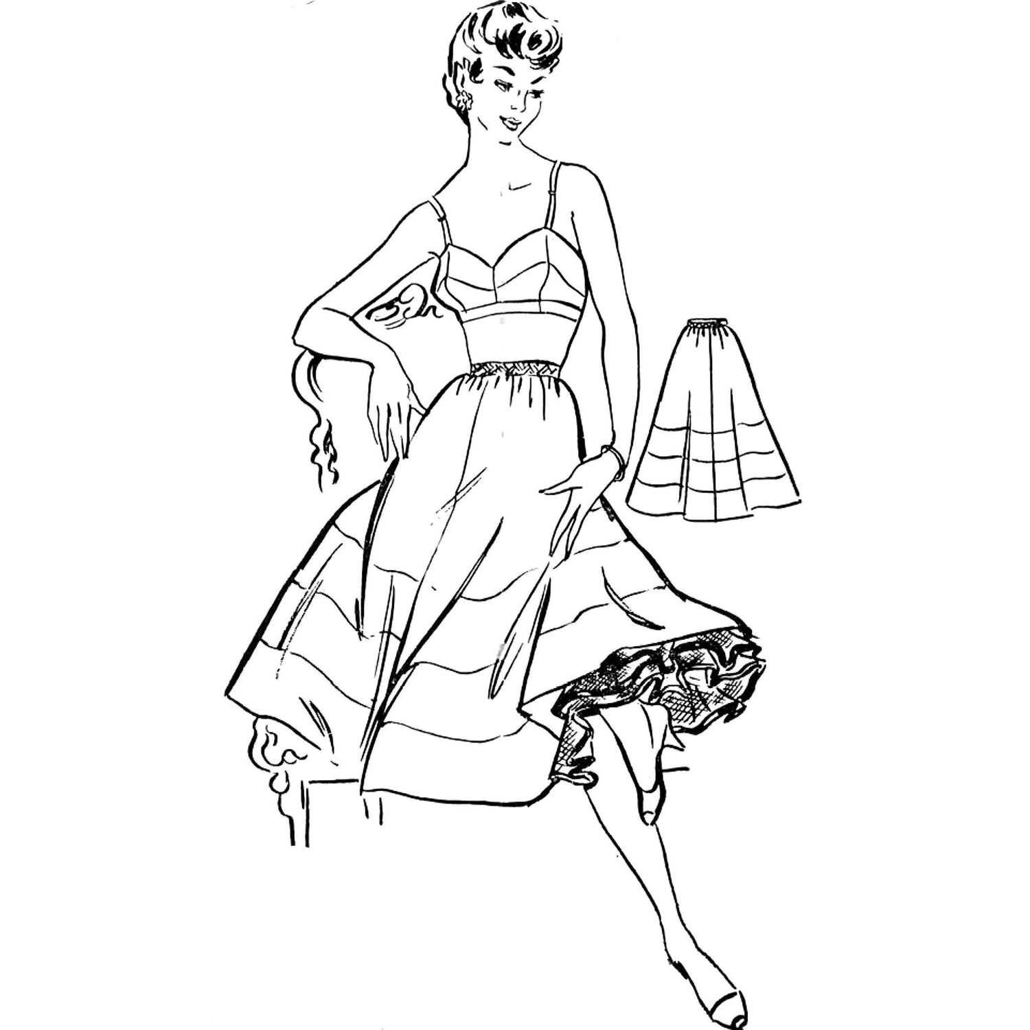 Woman wearing petticoat.