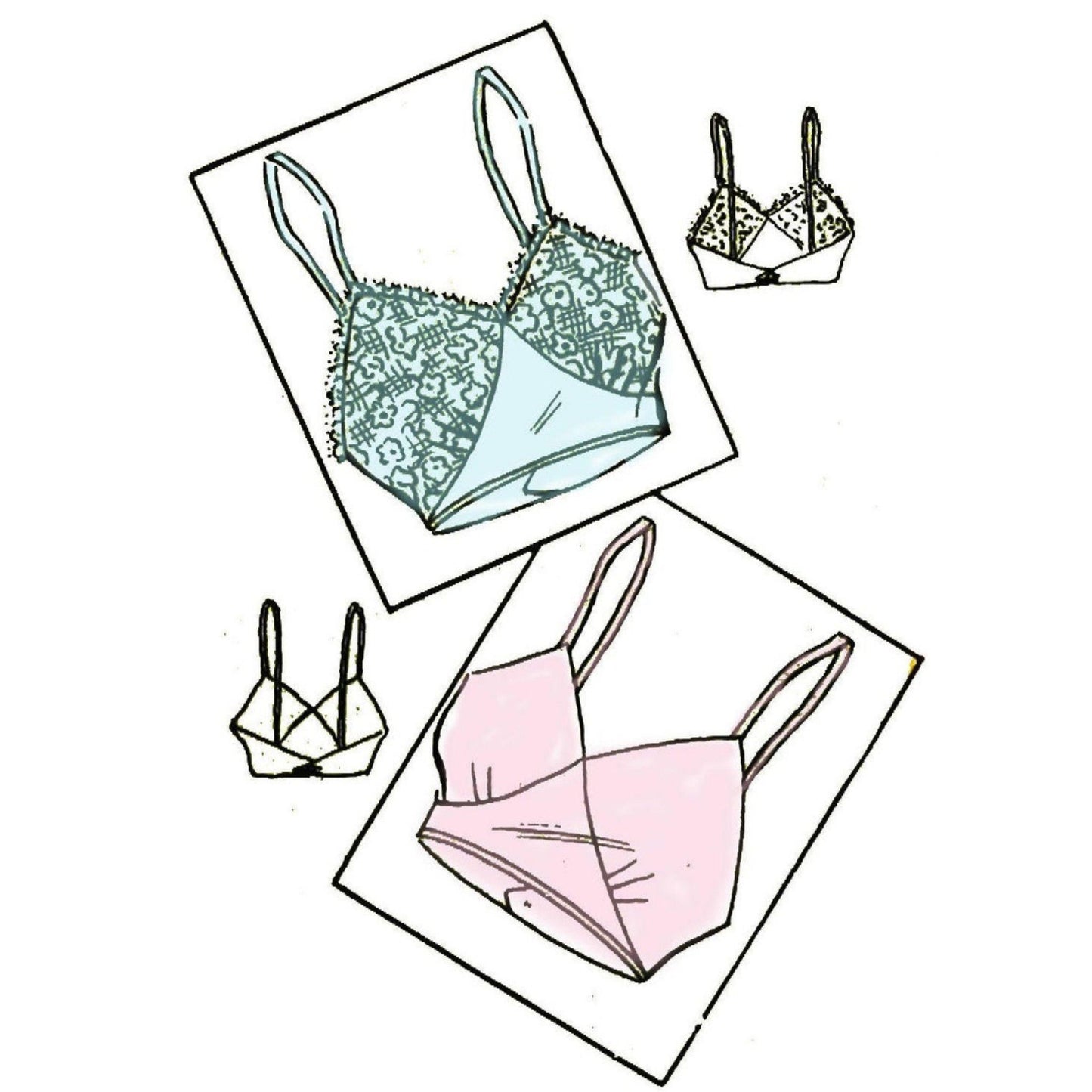 PDF - 1940s Pattern, Set of Bras - Multi sizes - Instantly Print at Home - Vintage Sewing Pattern Company