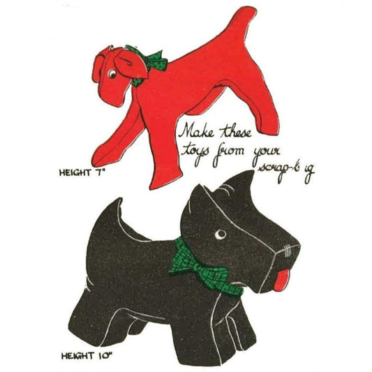 Pattern cover illustration of toy dogs