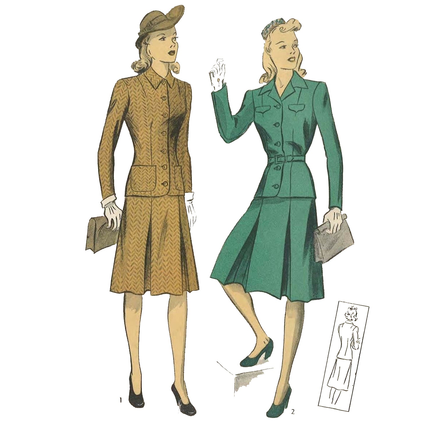 Women wearing two piece dress