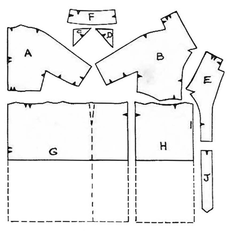 Pattern pieces included in 1950s Pattern, Raglan Swing Dress 'Easy to Make'