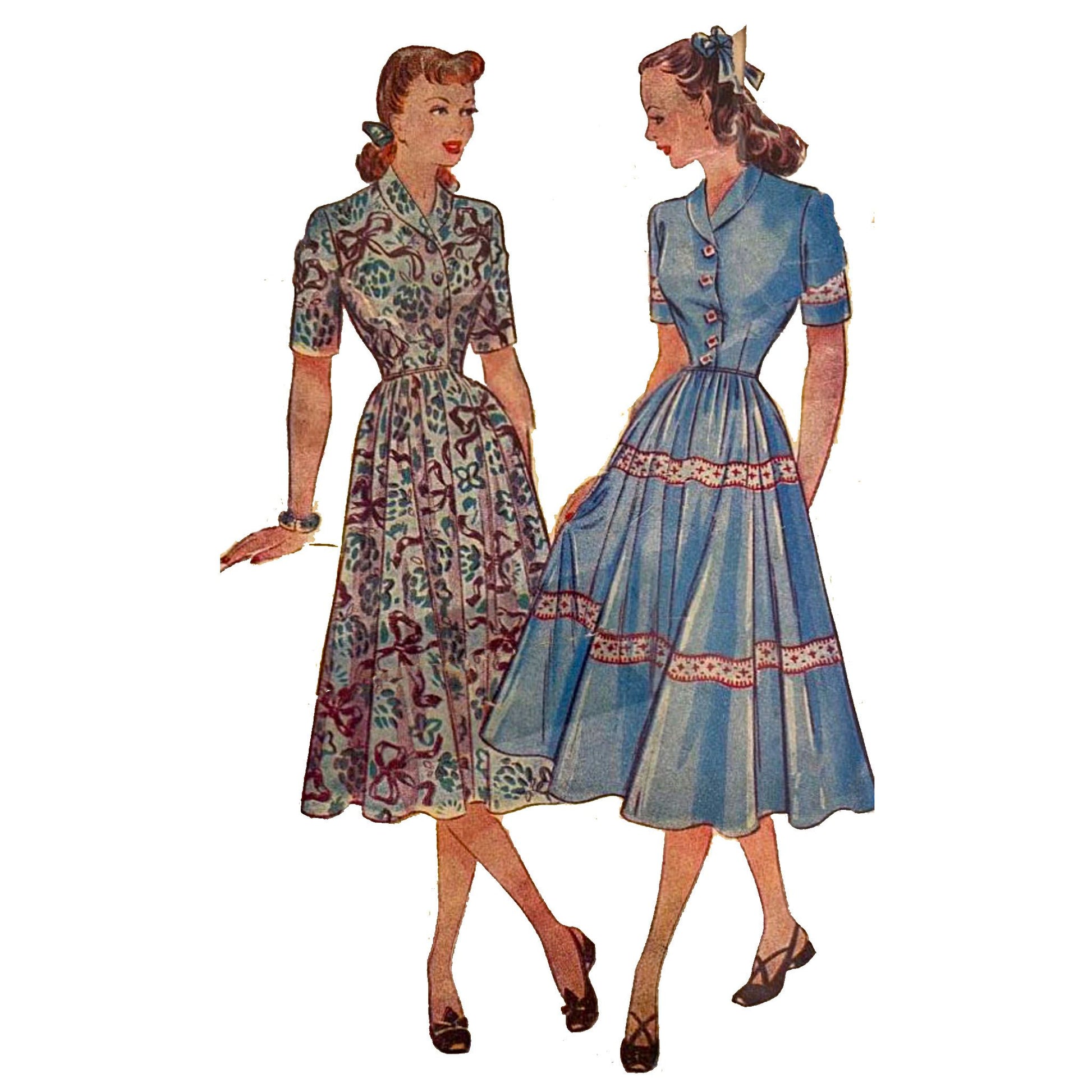 Vintage 1940s Pattern - 'Easy' to Make Dress, Collar & Fitted Bodice - Vintage Sewing Pattern Company Vintage 1940s Pattern - 'Easy' to Make Dress, Collar & Fitted Bodice - Vintage Sewing Pattern Company