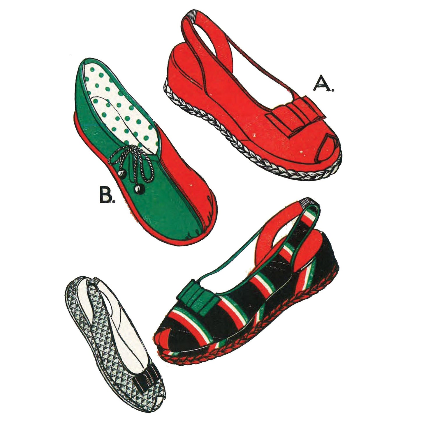 Slippers illustrated on pattern front cover