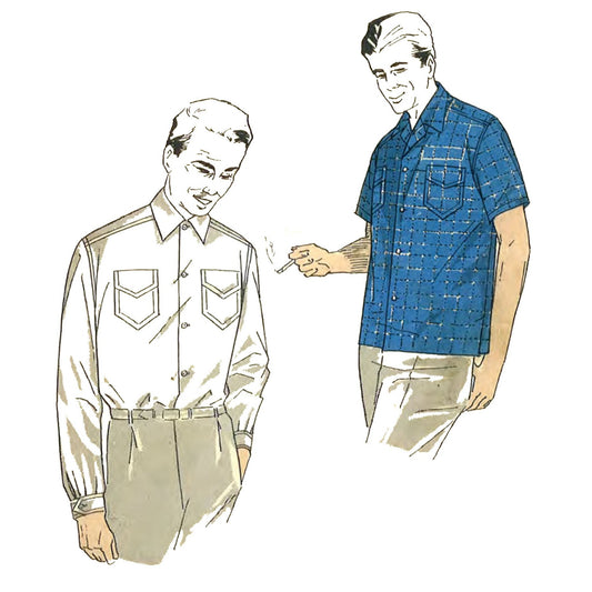 1950's Pattern, Men's Smart Sports Shirt Media 1 of 3