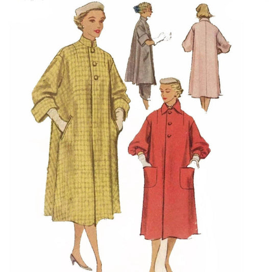 Vintage 1950s Sewing Pattern, Women's Coat & Lounging Coat - Vintage Sewing Pattern Company