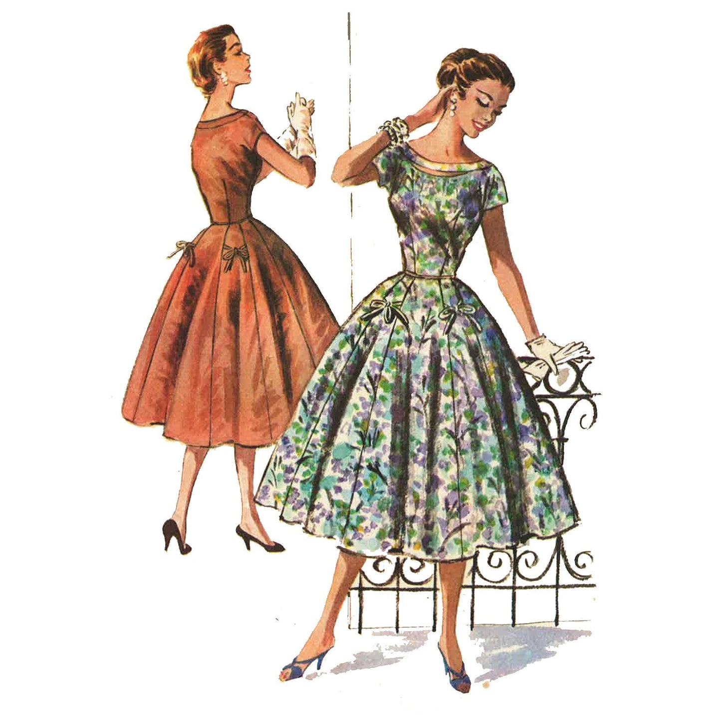 1950's Sewing Pattern: 50s Fit and Flare Dress - Bust 32" (81.3cm) Vintage Sewing Pattern Company 1950's Sewing Pattern: 50s Fit and Flare Dress - Bust 32" (81.3cm) Vintage Sewing Pattern Company