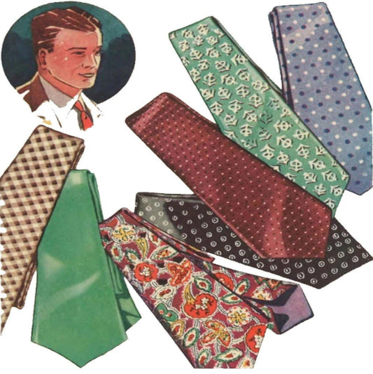 Sewing pattern illustration of men's ties