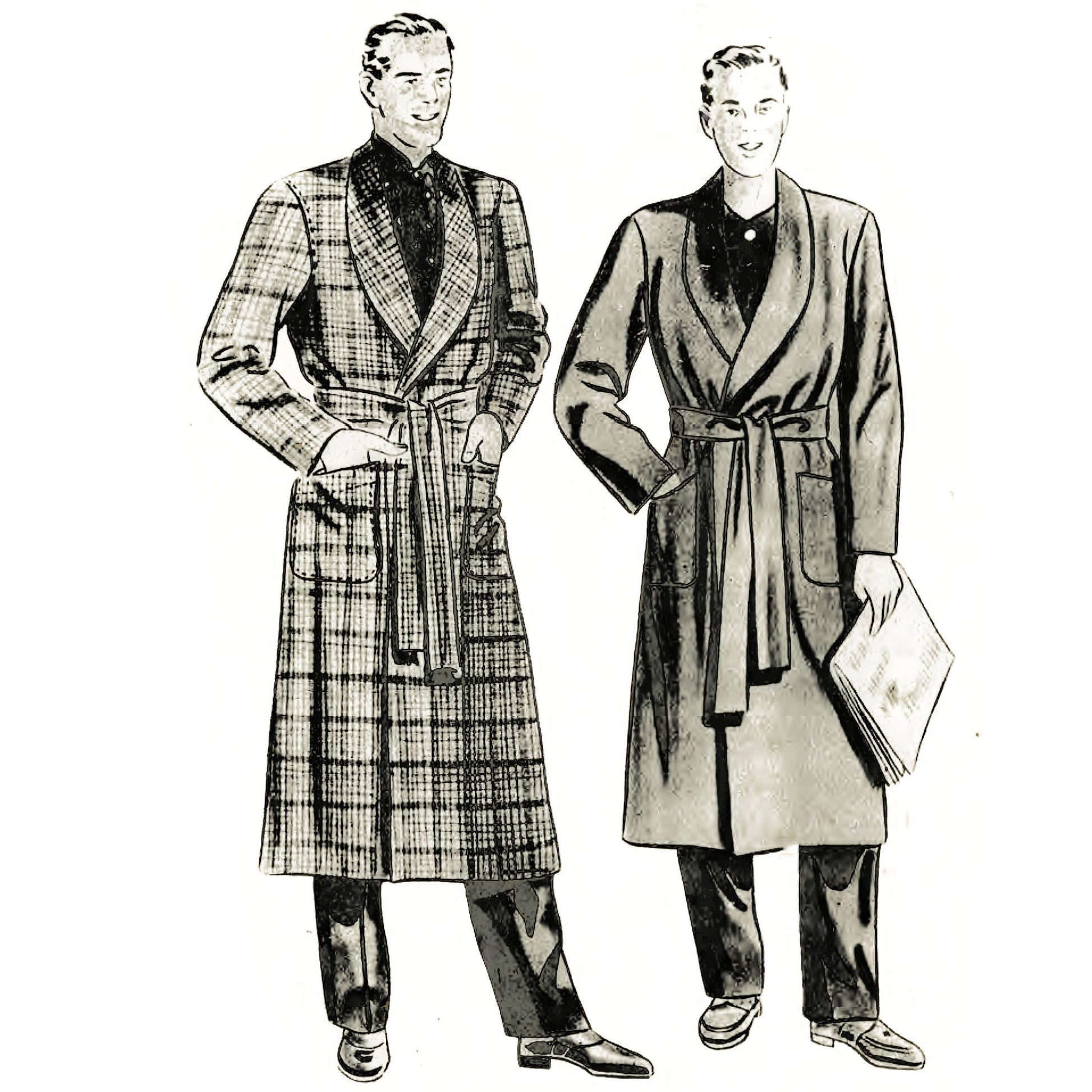 PDF - 1940s Pattern, Debonair Men's Dressing Gown, Robe - Chest 42”- 4 ...