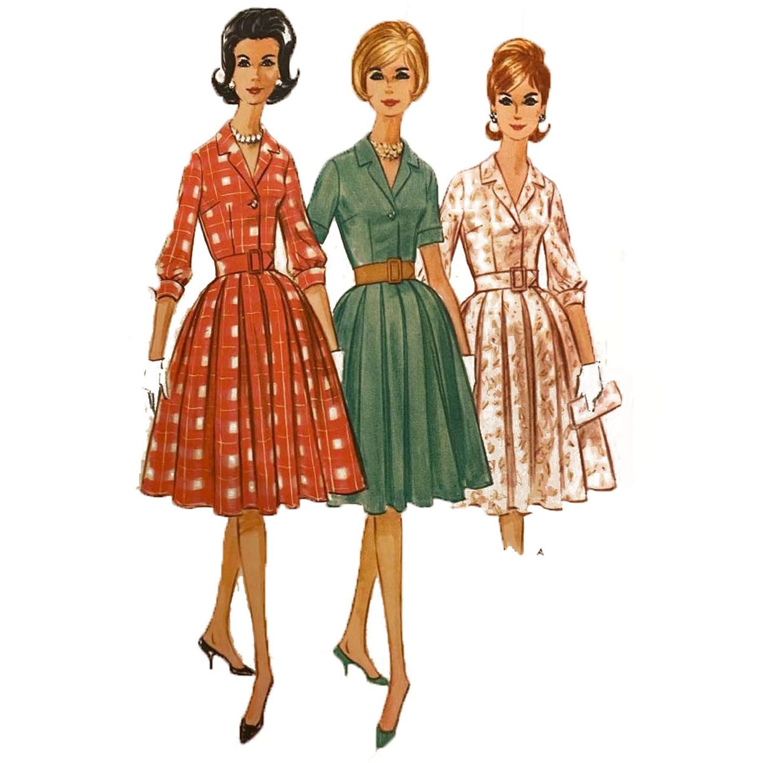 Women's 1960's Shirtwaist Proportioned Dress – Vintage Sewing