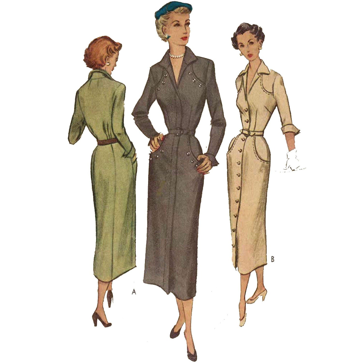 Women wearing 1940s dresses