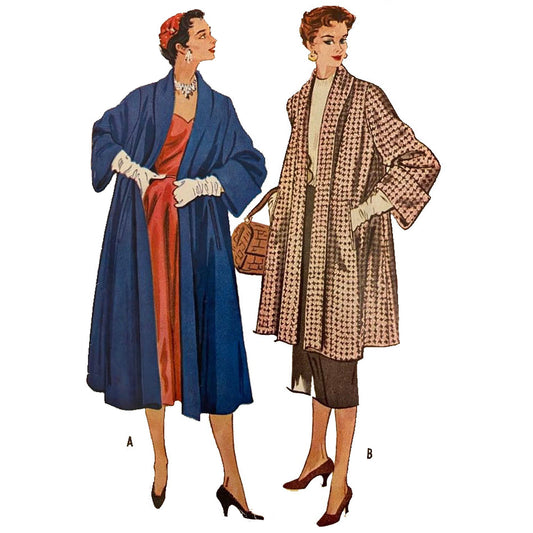 Model wearing 1950s outer made from McCall’s 9668 pattern