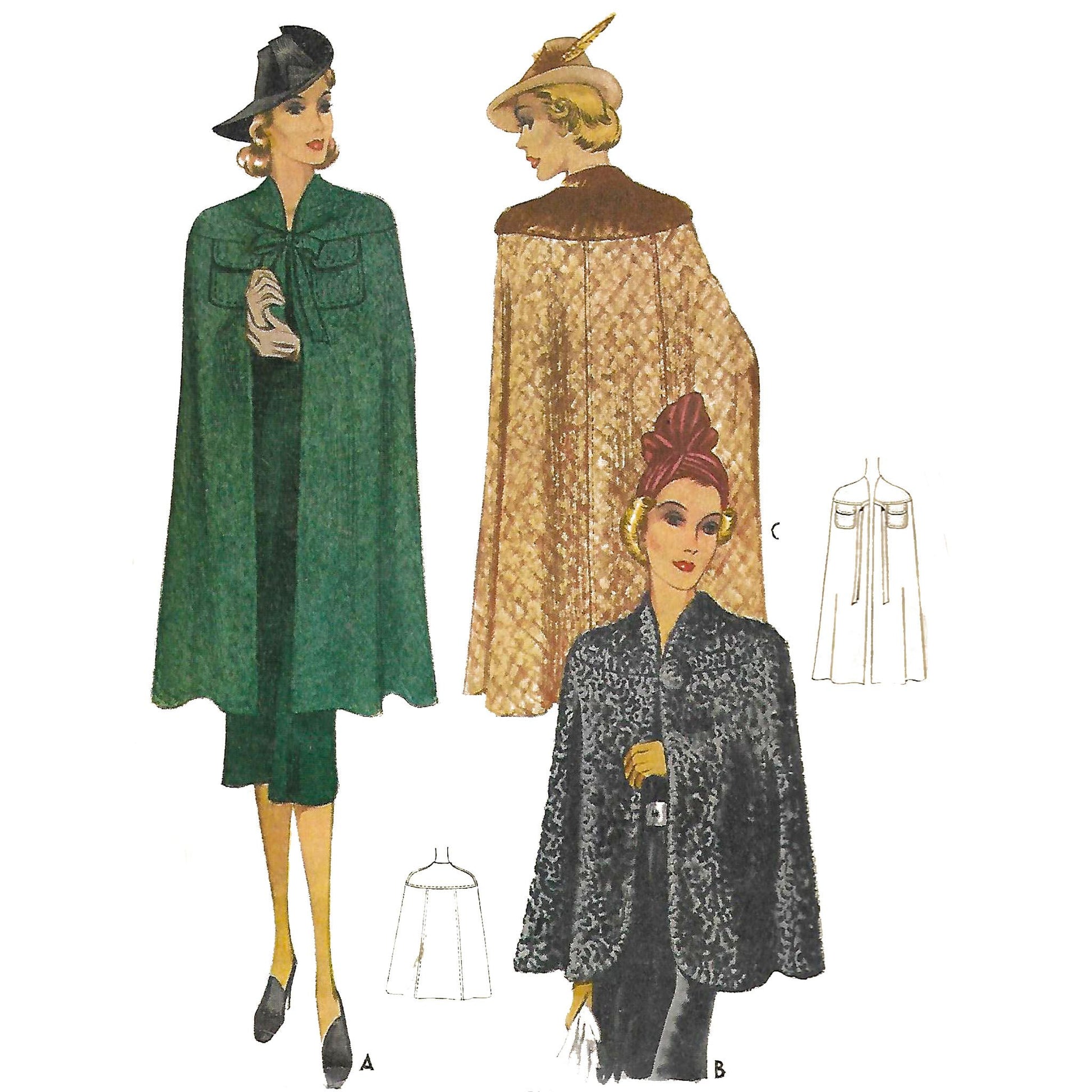 Model wearing 1930s outer made from McCall’s 9884 pattern