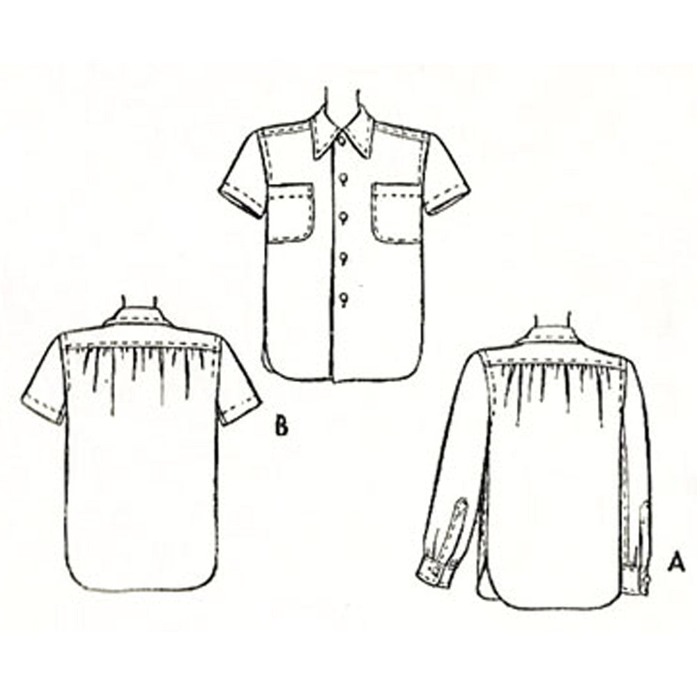 technical drawings of men's shirts.