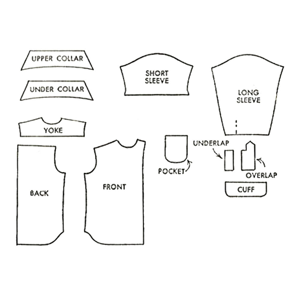 Pattern pieces to make a shirt.